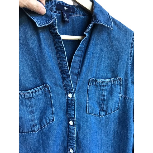 GAP Blue Long Sleeve Denim Dress - Picture 4 of 8